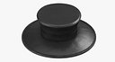 Black Leather Top Hat 3D Model