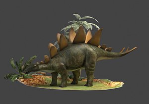 dinosaurs stegosaurs kennosaurs herbivores 3D