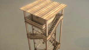 3D wooden watch tower1 model