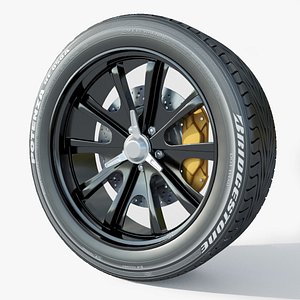 3D Wheel Rim Tire 08 model