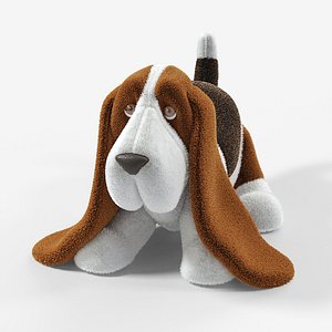 stuffed toy basset hound 3D model