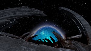Alien Landscape real-time cartoon Fog planet stalagmites fiction fantasy sci cosmos universe outer 3D model