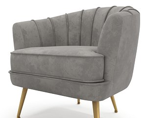 3D model Andeworld Accent Chair with Ottoman