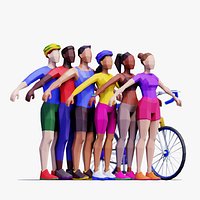 Exercising People - Animated and Rigged