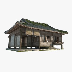 3D model Asian ancient architecture tile house bedroom
