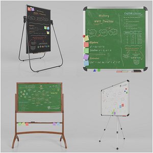 Office Visualization Set - Customizable Writing Boards 3D