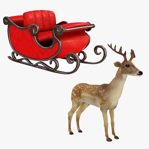 Santa Sleigh and Deer Collection