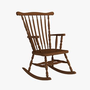 wooden rocking chair 3d 3ds