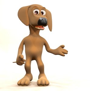 rigged cartoon dog biped 3d max