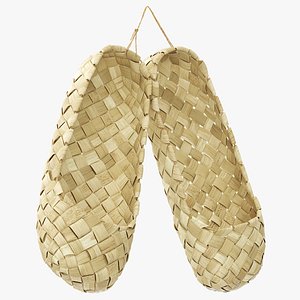 3D Hanging Traditional Bast Shoes