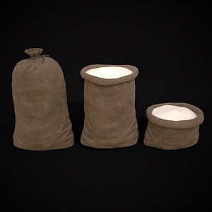 3D Burlap Sacks of Flour