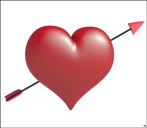3D heart arrow valentine