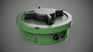 3D PMN-2 anti-personnel blast mine Low-poly 3D model