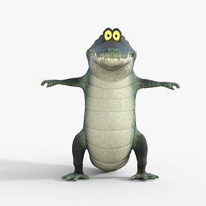 Cartoon Crocodile Rigged