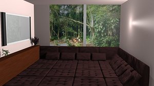 free blend model room couch
