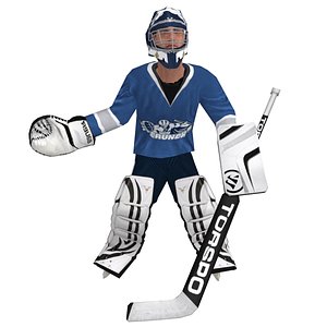 3d hockey goalie rigged