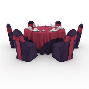 Banquet Table and Chair 65 3D model