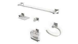 Modern Chrome Bathroom Accessories Set