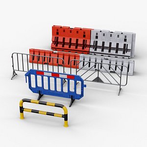3D Traffic Fence 3D model Pack