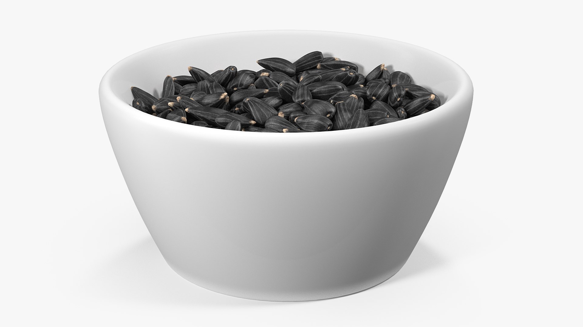 Full Bowl of Black Sunflower Seeds 3D model preview