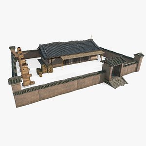 3D model Asian Ancient Architecture Courtyard Workshop