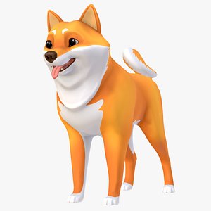 3D model Cartoony Dog - Akita-Inu