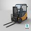 3D model Forklift Truck 01 Yellow All PBR Unity UE Textures