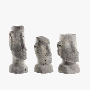 Sculpture MOAI heads decor