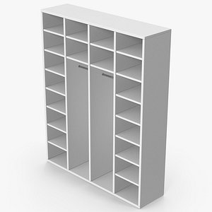 3D White Closet Shelves model