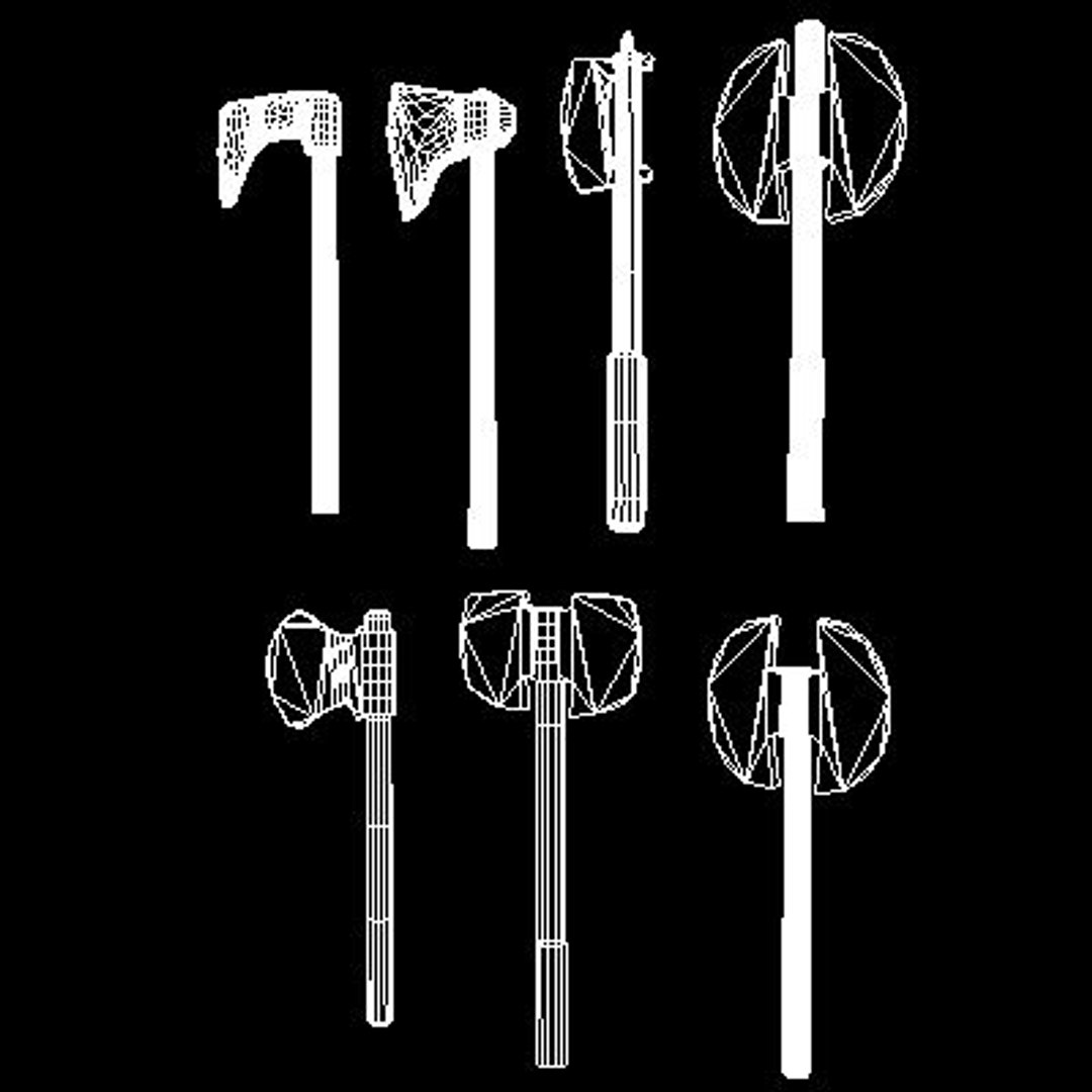 3ds max set medieval axes clubs https://p.turbosquid.com/ts-thumb/FR/HkpstA/RYSQ1GiW/medieval_axes_set03/jpg/1294763811/1920x1080/fit_q87/6609bb2ed53a2566fe250504ba0f2085aeda6c2c/medieval_axes_set03.jpg