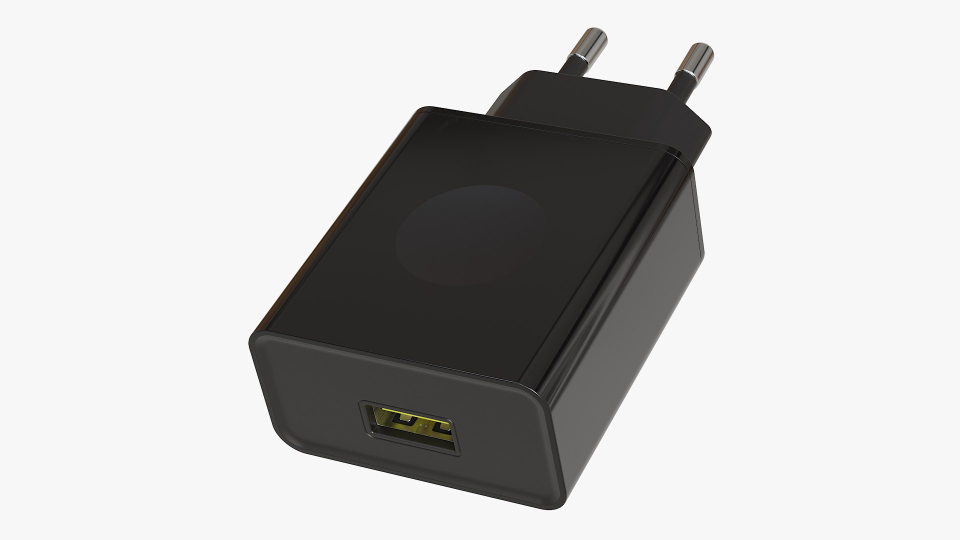 USB Power Adapter 02 EU Black 3D Model - TurboSquid 2245380