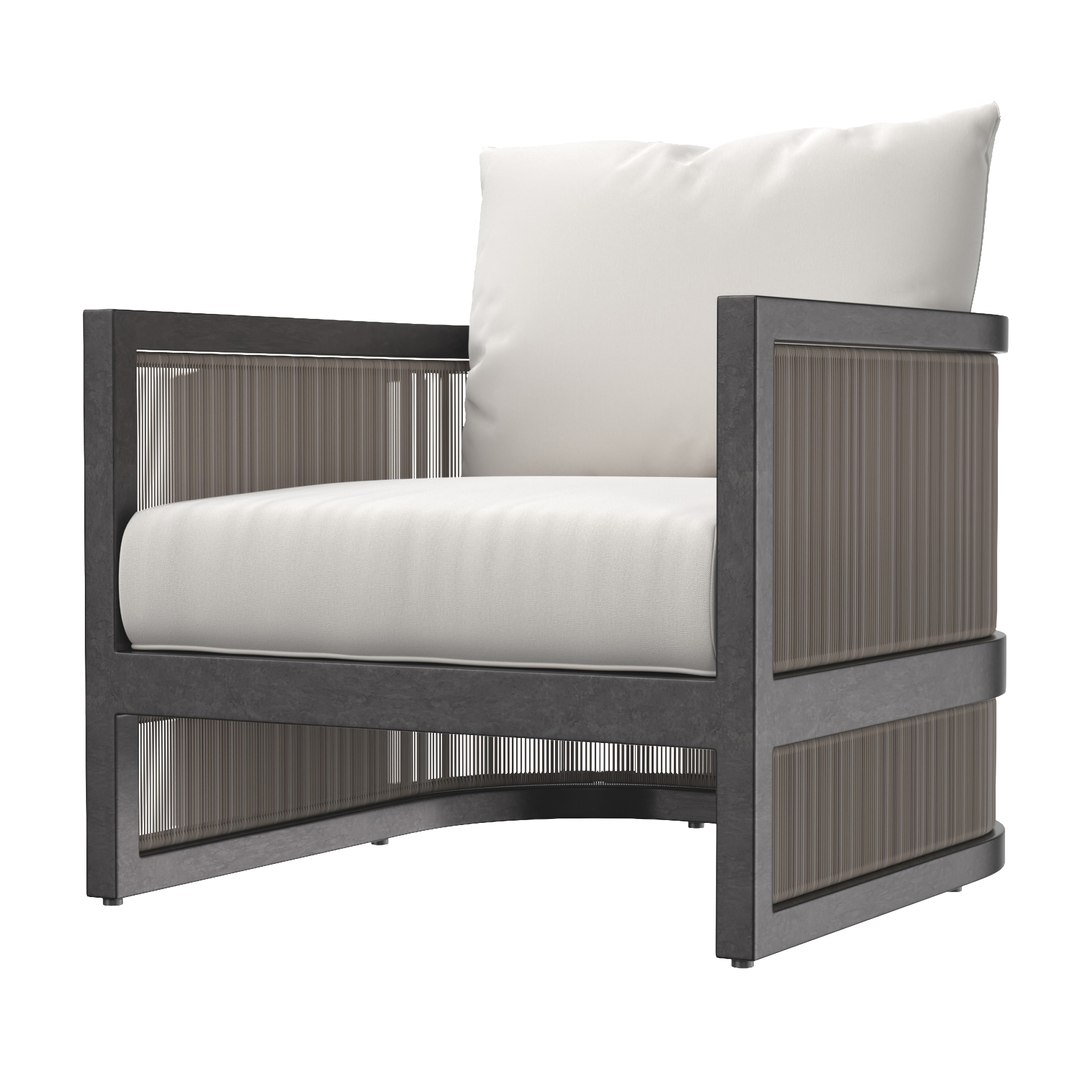 Restoration Hardware Capri lounge chair ottoman 3D TurboSquid 2085669