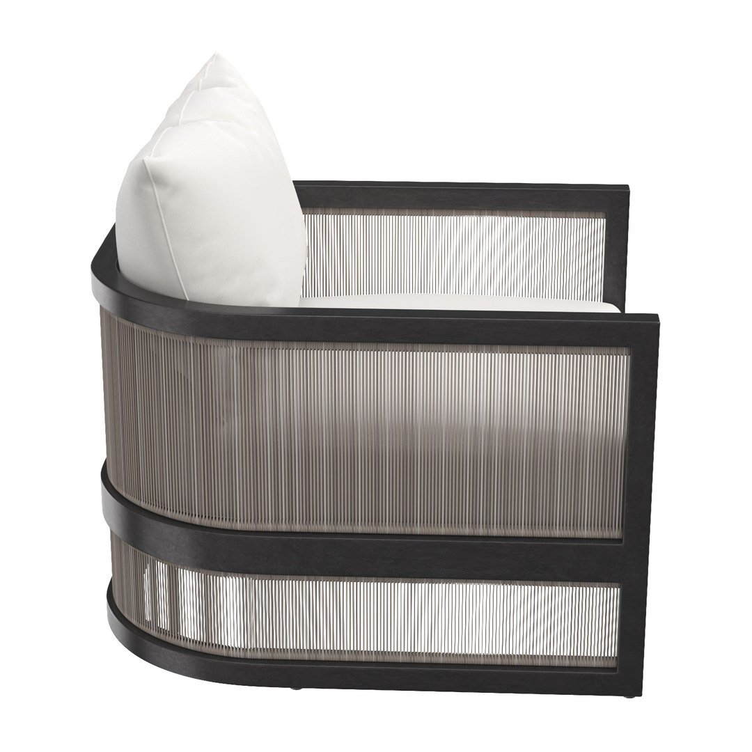 Restoration Hardware Capri lounge chair ottoman 3D TurboSquid 2085669