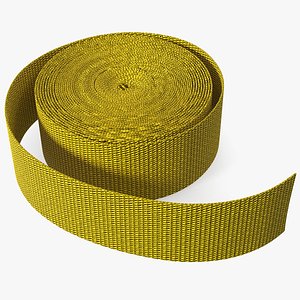 Webbing Belt Strap Round Yellow 3D