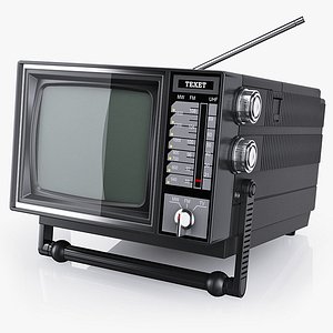 3d old portable tv texet
