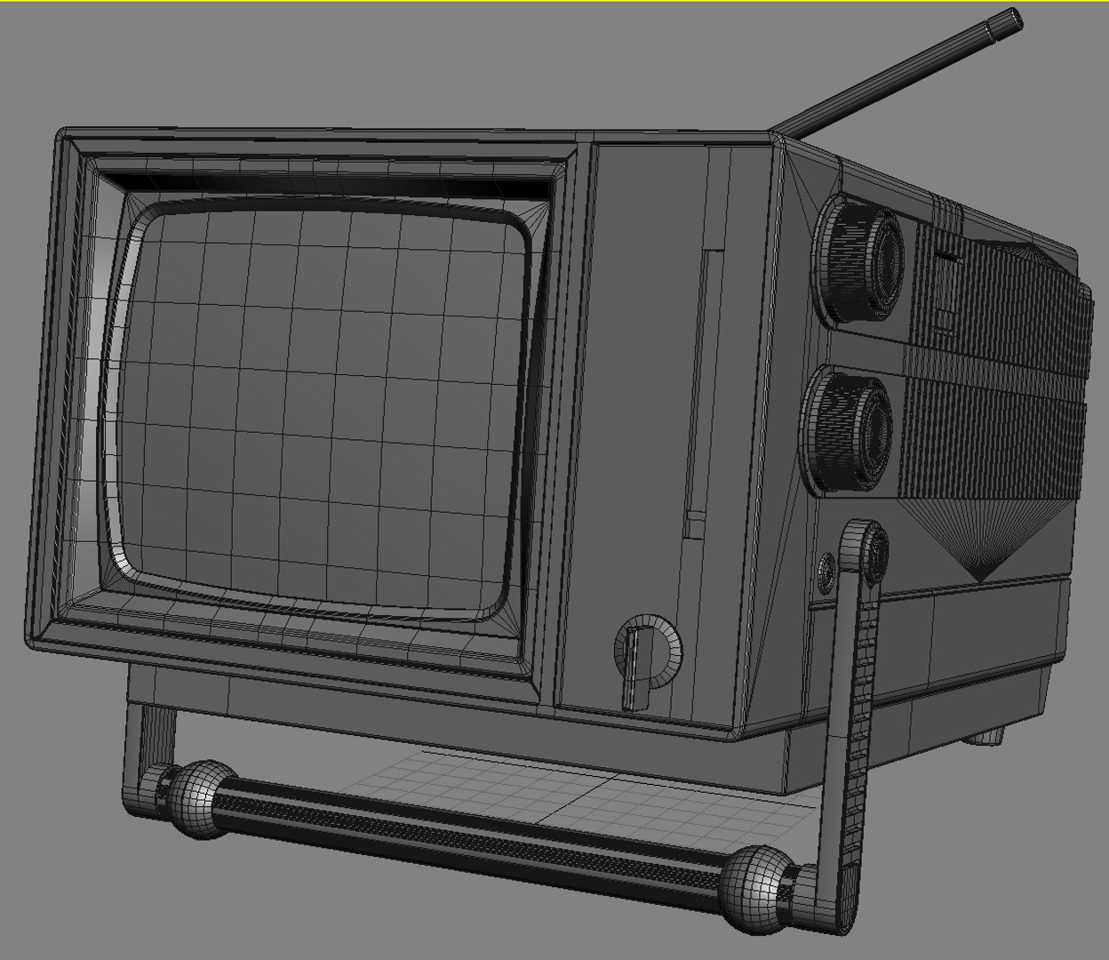 3d Old Portable Tv Texet