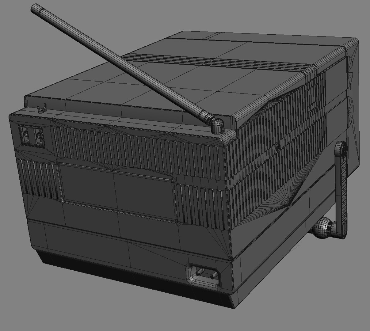 3d Old Portable Tv Texet