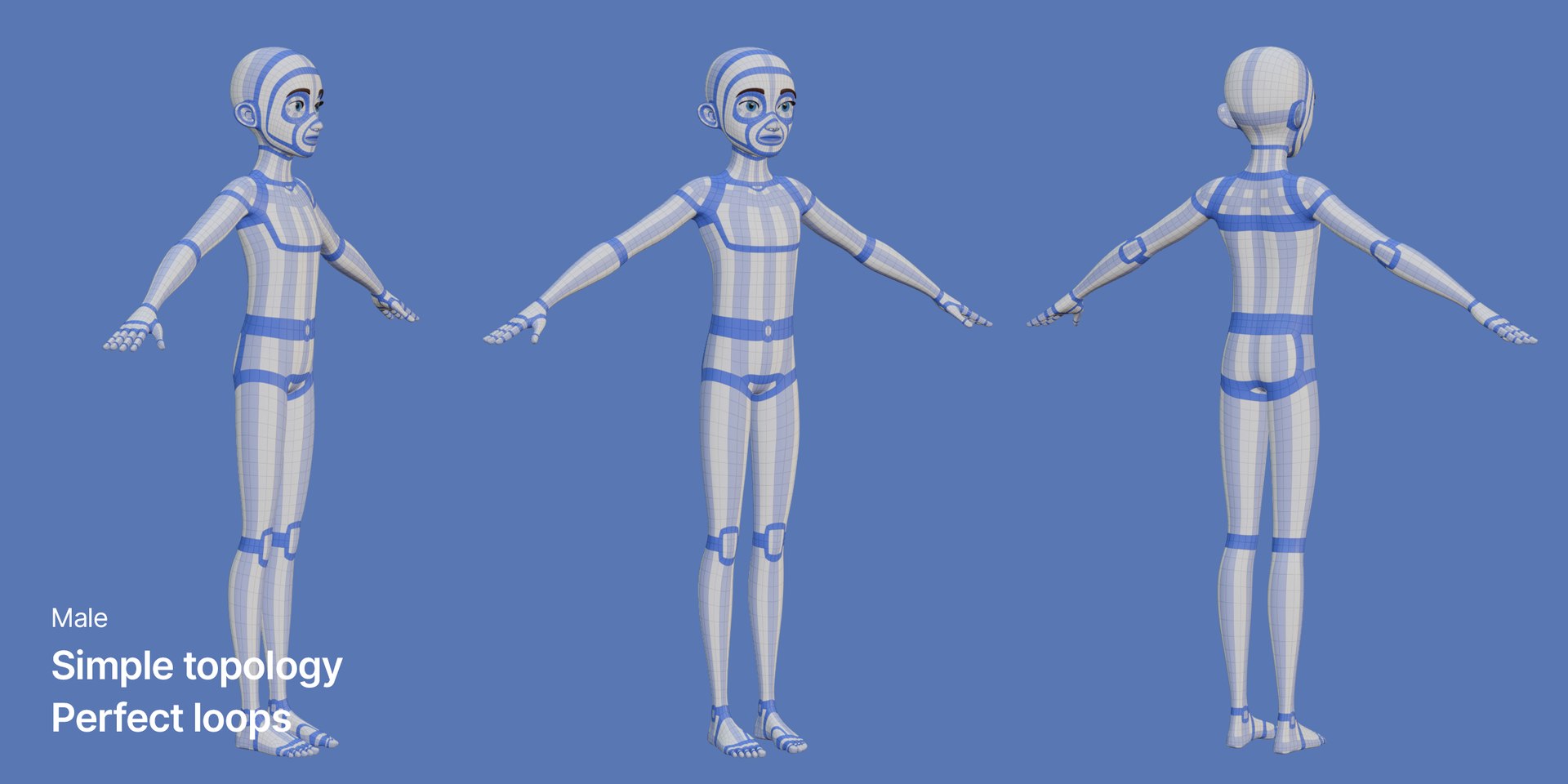 3D Model Stylized Female And Male Base Mesh - TurboSquid 2338013