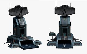 Scifi military combat 3d exterior skyscraper cyberpunk bildings