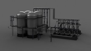 platform factory industrial tower nuclear gas construction model