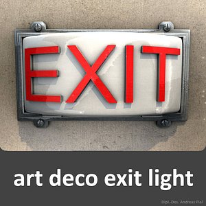 art deco exit light