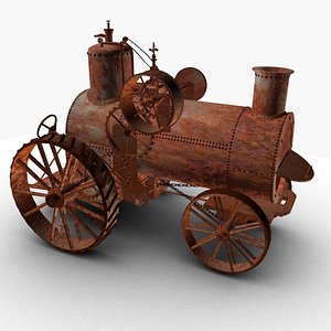 3D Rusty old steam engine