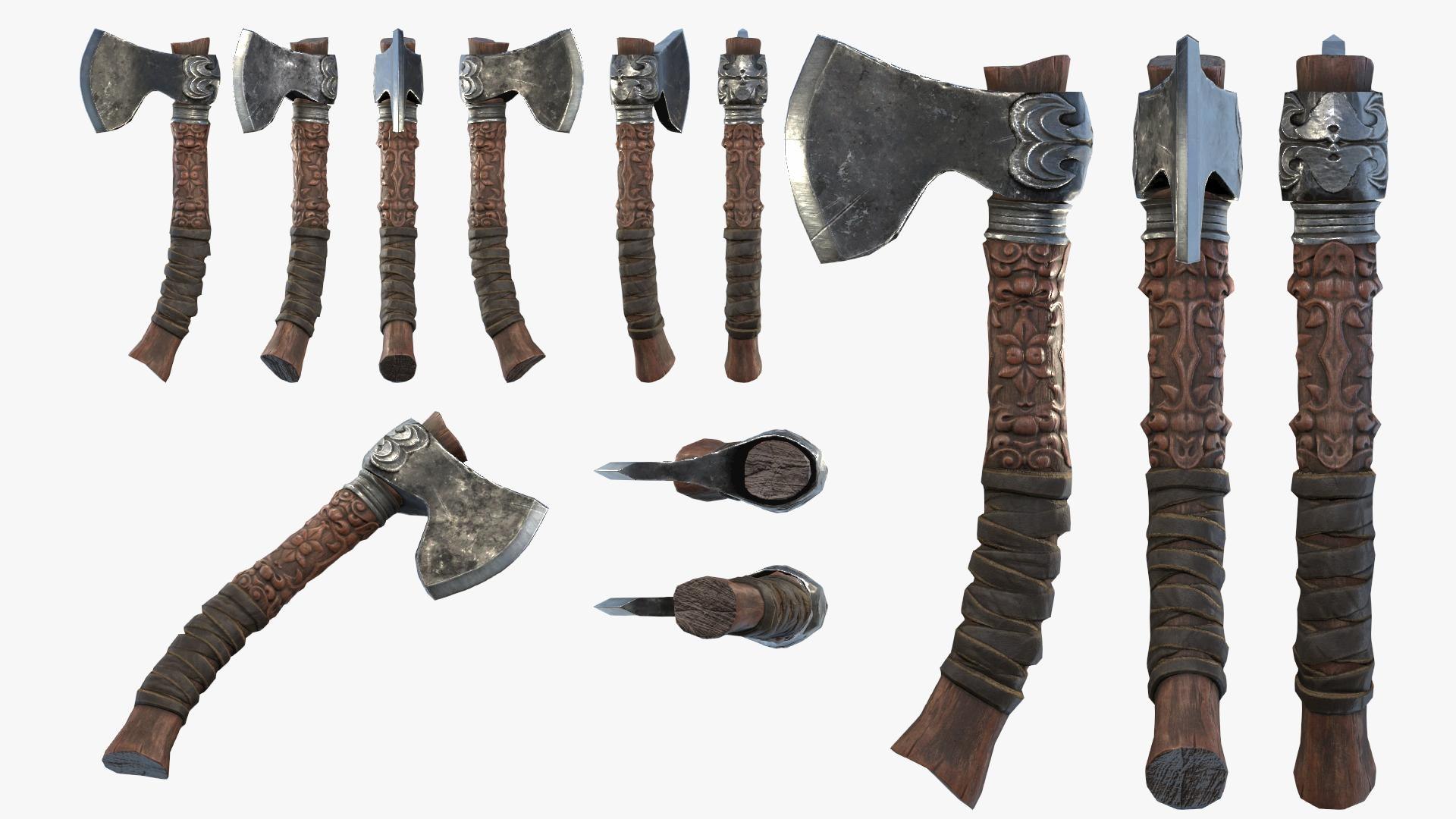 3D Fantasy Axe RPG Alpenstock Hammer-Axe Battle-axe Boarding Broadaxe Danish Felling Francisca Great-axe Hooked Hurlbat Labrys Mattock Ono Parashu Pickaxe Sagaris Shepherd's Splitting Maul Tomahawk Throwing Ax War Axe Collection model https://p.turbosquid.com/ts-thumb/FR/khv6Zt/7B/ts_urp_custom..._22.09.2023_222755/jpg/1747467434/1920x1080/fit_q87/1d8c8575d37e3541e27a0c88646d45699ac49d5a/ts_urp_custom..._22.09.2023_222755.jpg