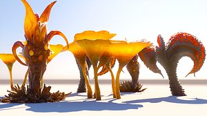 3D Alien Plants Pack model