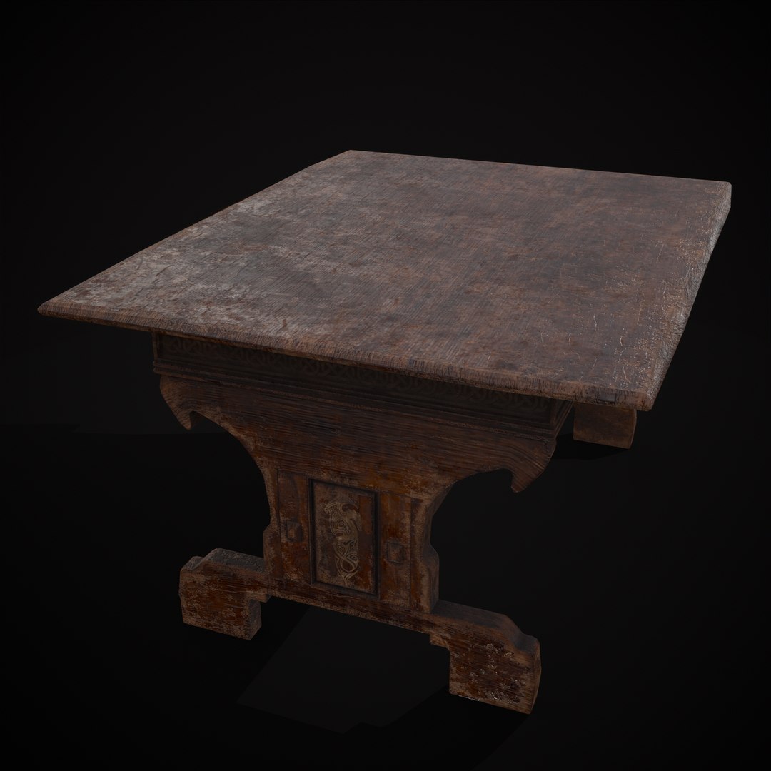 Rustic Elegant Medieval Reading Table 3D Model - TurboSquid 1988543