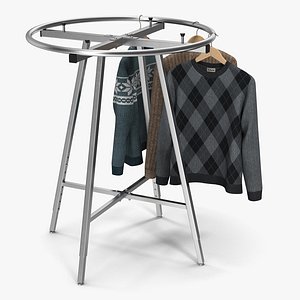 Round Clothing Rack 2 3D Model