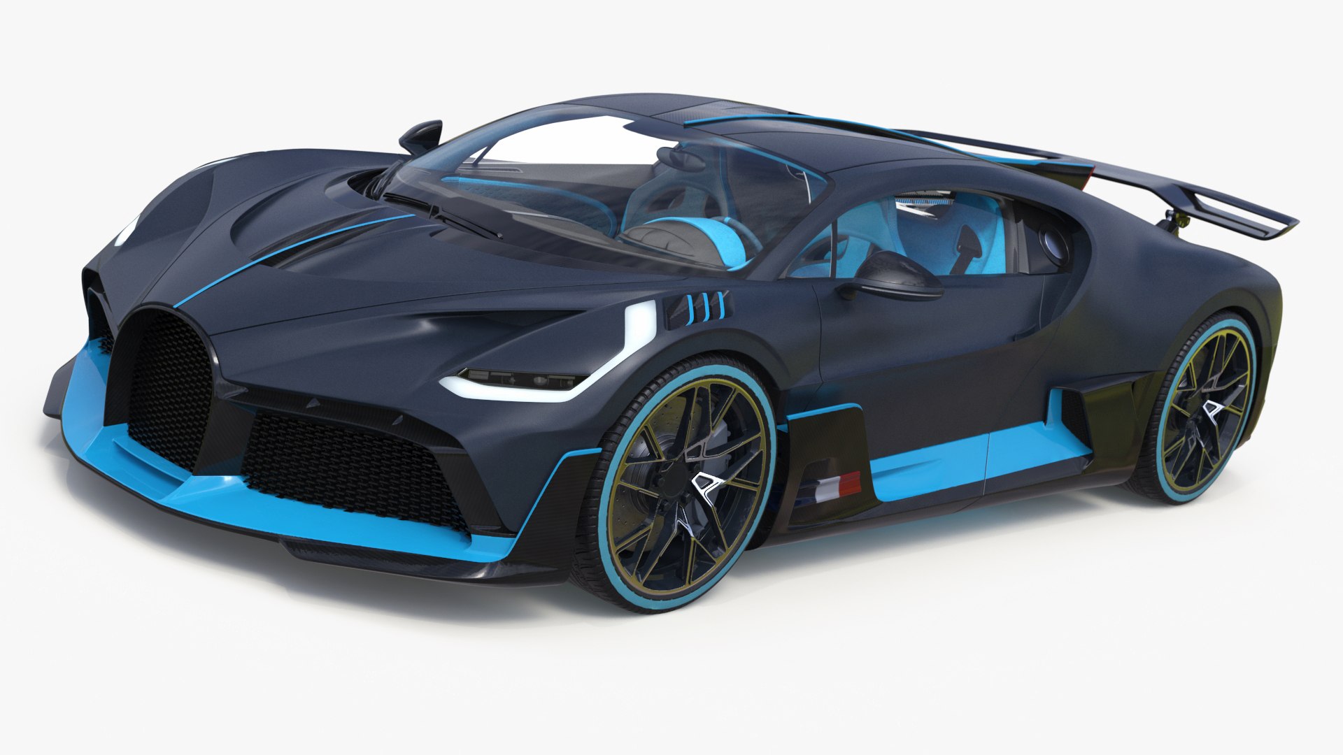 Luxury Car Grey Simplified 3D model preview