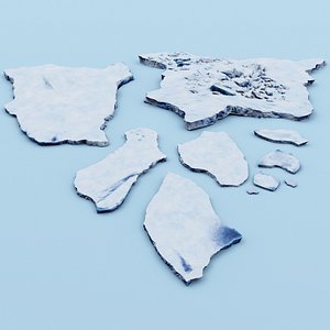 Iceberg ice floe cartoon 3D