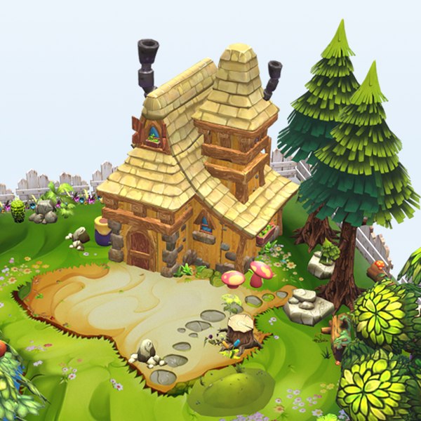 3D cartoon fantasy island environment model - TurboSquid 1527724