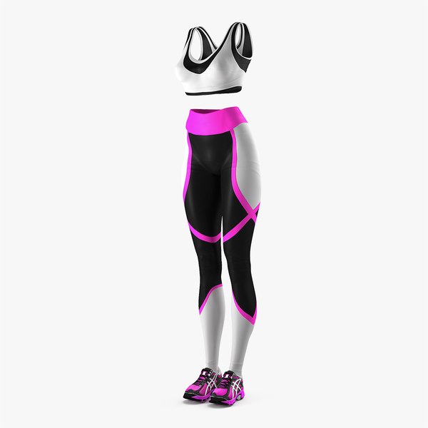 women fitness style clothes 3D model